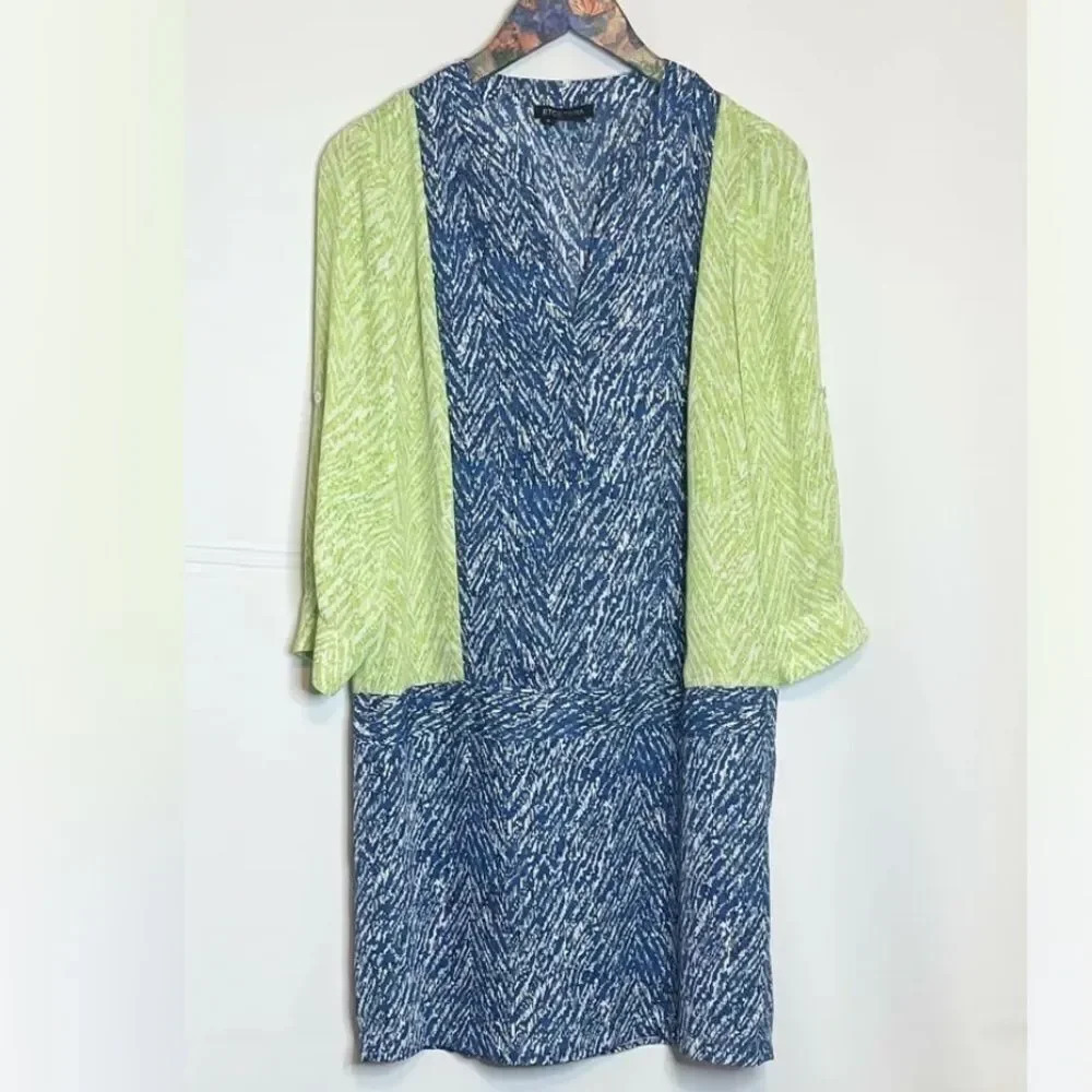 ETCETERA Oasis Shift Dress Size Medium Roll Tab Sleeves - Picture 3 of 9